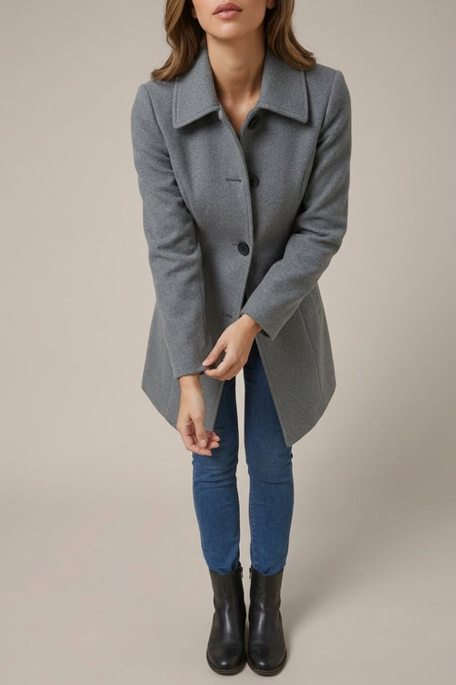 Timeless A-Line Wool Coat with Satin Lining — variant_front