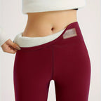 Fleece Lined High Waist Leggings with Sherpa Inner, Slim Fit — variant_front