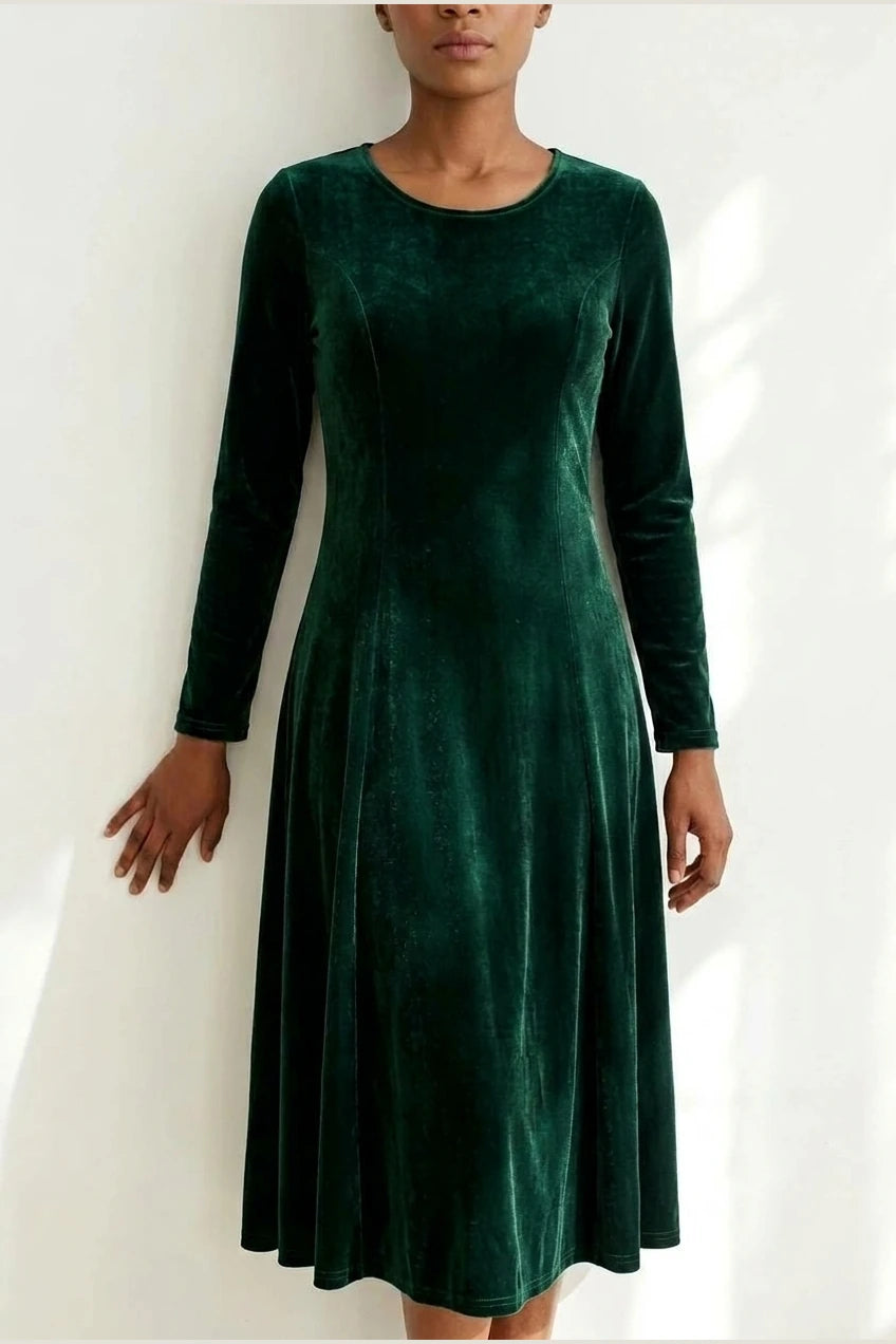 Emily | Women's Velvet Long Sleeve Formal Party Dress Maxi — variant_front