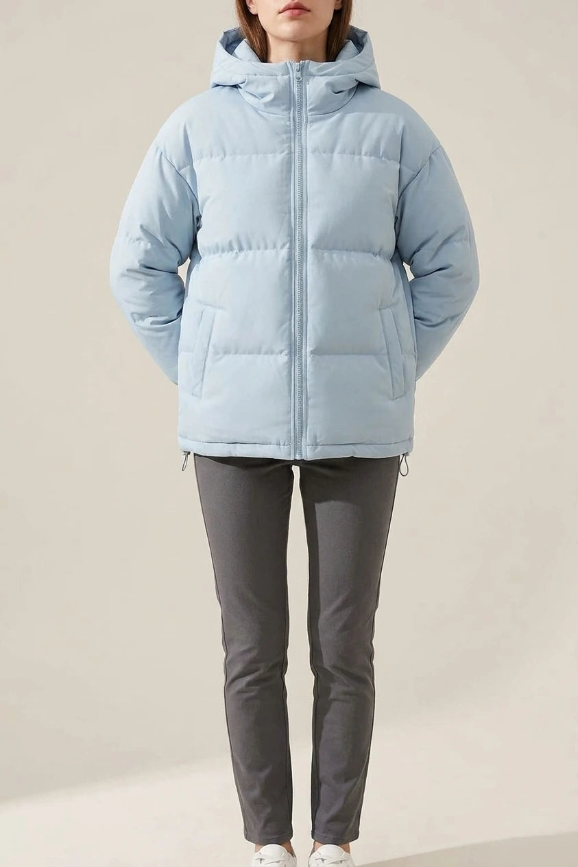 Grace | Women's Hooded Puffer Winter Jacket Zip-Up Padded Coat — variant_front