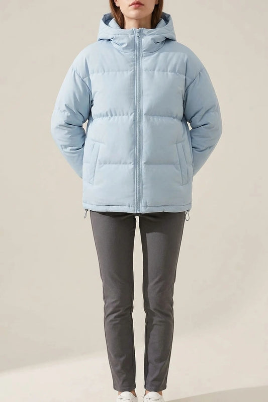 Grace | Women's Hooded Puffer Winter Jacket Zip-Up Padded Coat — variant_front