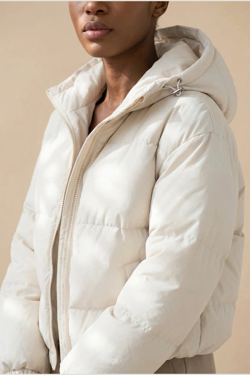 Grace | Women's Hooded Puffer Winter Jacket Zip-Up Padded Coat — variant_front