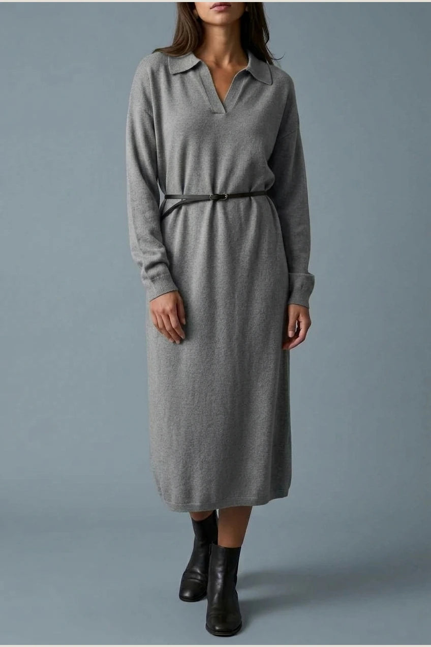 Dress Women - Knitted Jumper Dress with Polo Neck — variant_front