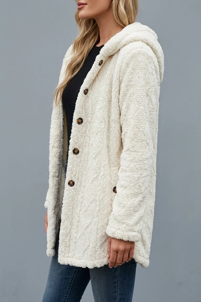 Autumn Winter Thickened Plush Hooded Casual Outing Warm Overcoat — variant_front