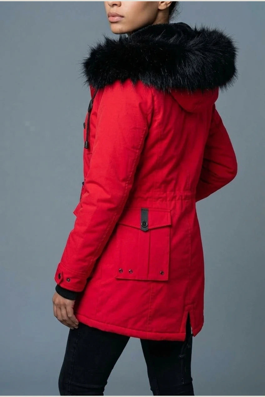 Aria | Women's Thick Faux Fur Hooded Insulated Parka Coat — variant_front