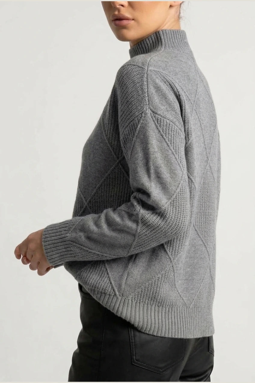 Sweater Women - Cashmere Knit Soft Sweater with Turtleneck — variant_front