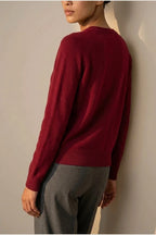 Evelyn | Women's Merino Wool Long Sleeve Knit Jumper Cardigan — variant_front