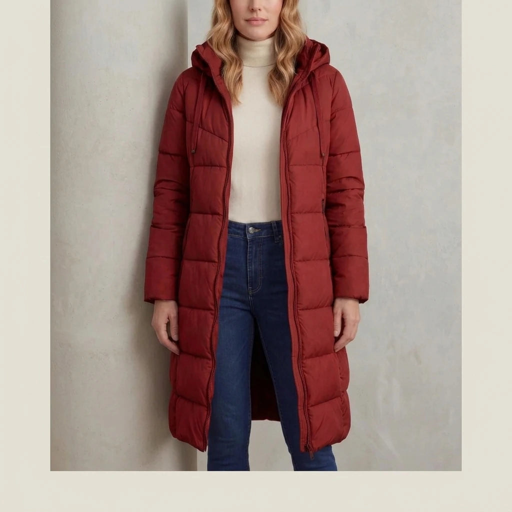 Women's Cozy Longline Puffer Jacket – Clover — variant_front