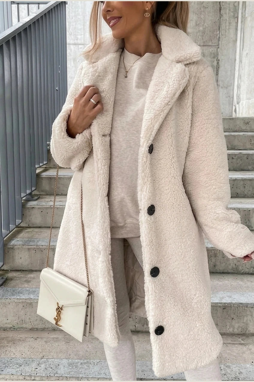 Doris | Women's Oversized Teddy Long Coat — variant_front