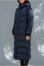 Women’s Long Puffer Coat – Hooded Padded Winter Jacket — variant_front