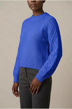 Women's Cable Knit Crew Neck Jumper for Autumn Winter — variant_front