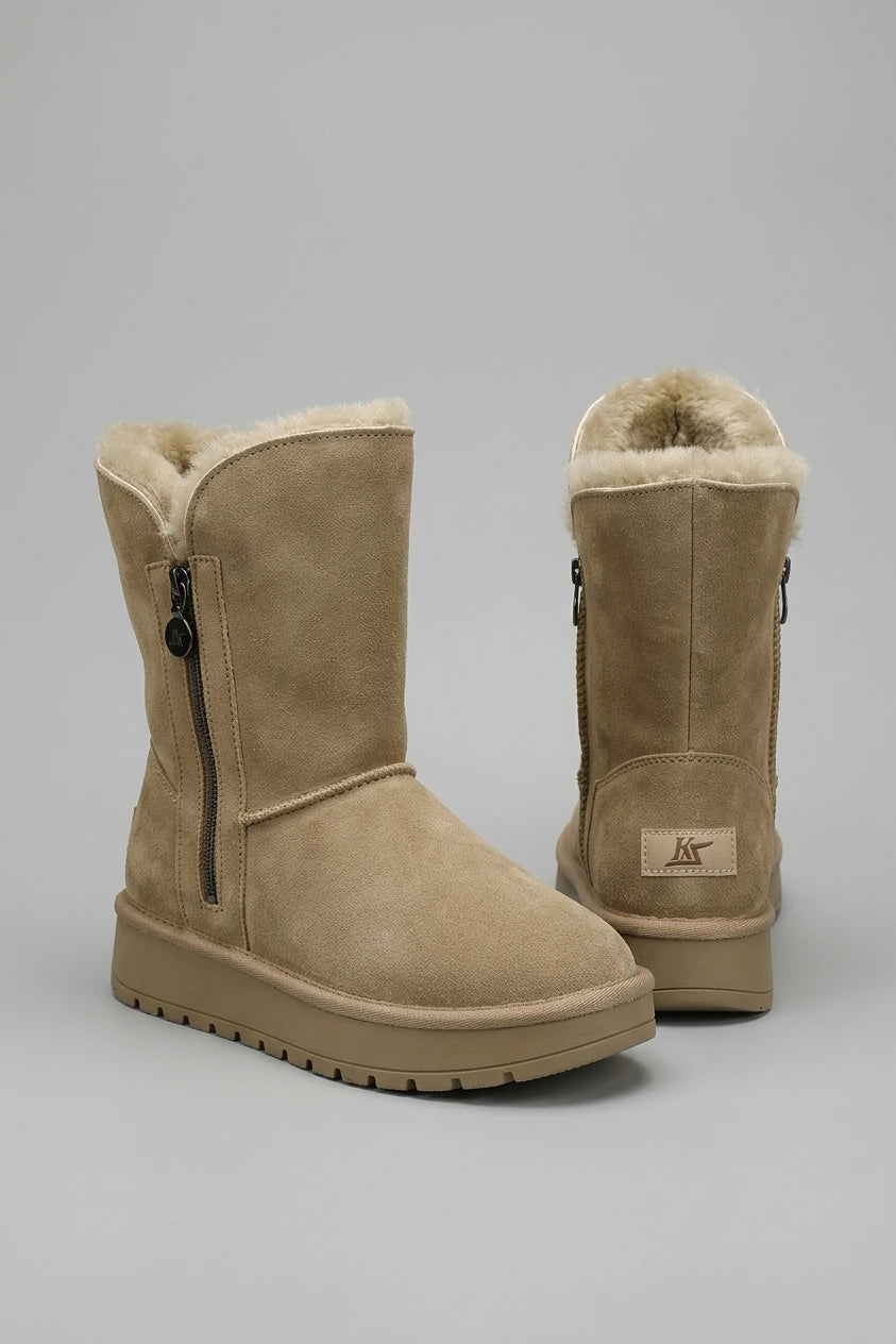 Women's Fleece Mid-Calf Snow Boots – Clairvane — variant_front