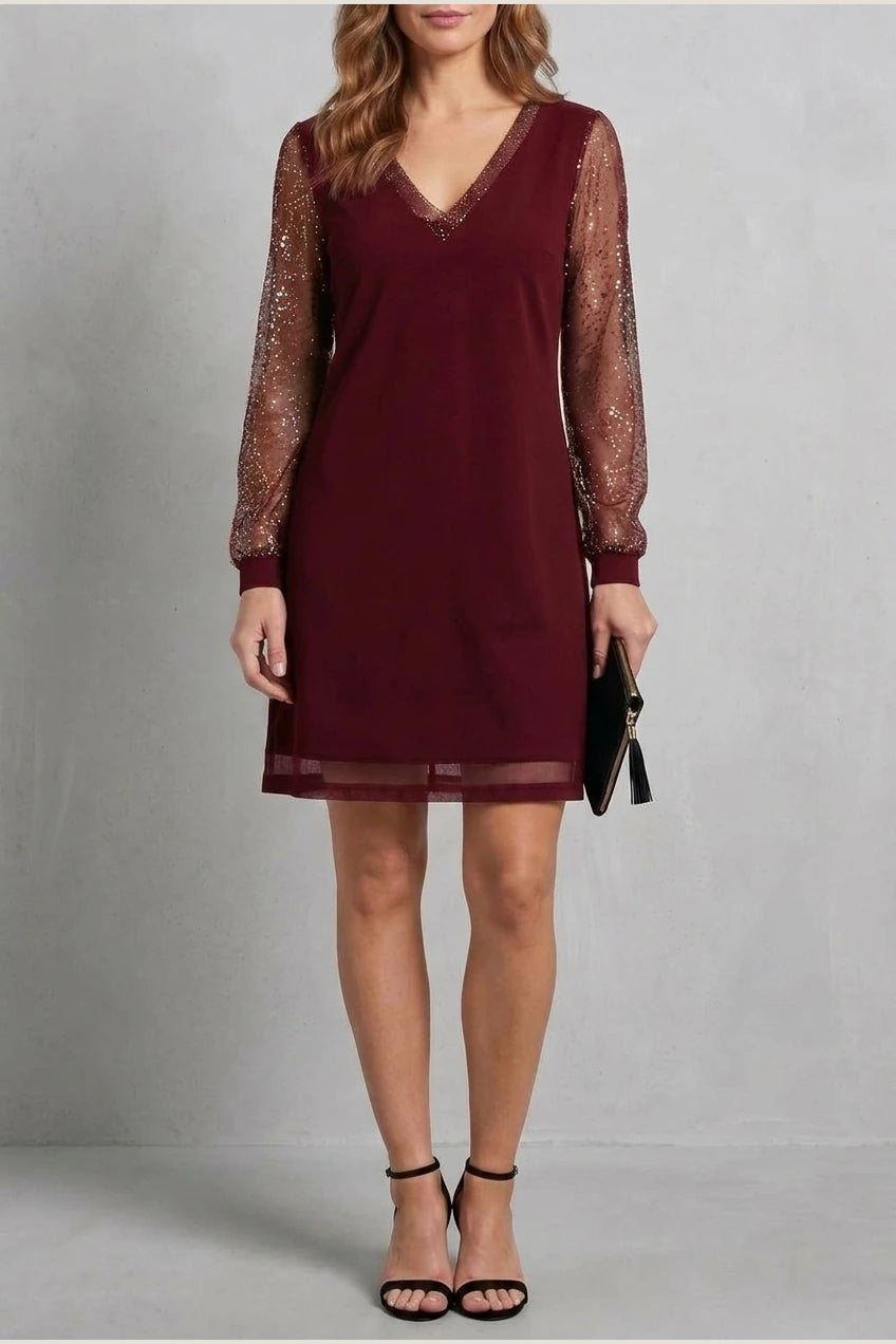 Étoilenne – Sheer sparkle sleeves – Mini dress — variant_front
