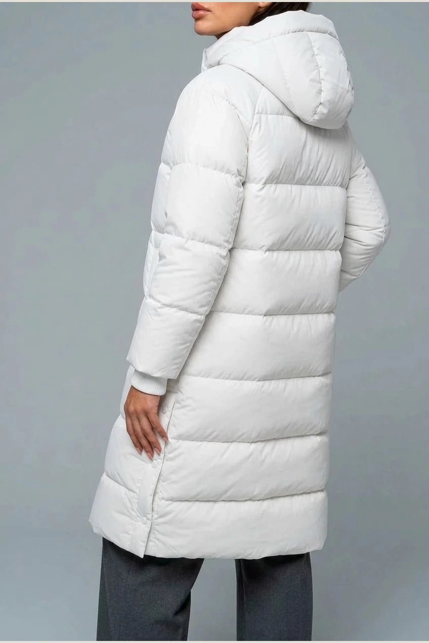 Women’s Long Puffer Coat – Hooded Padded Winter Jacket — variant_front