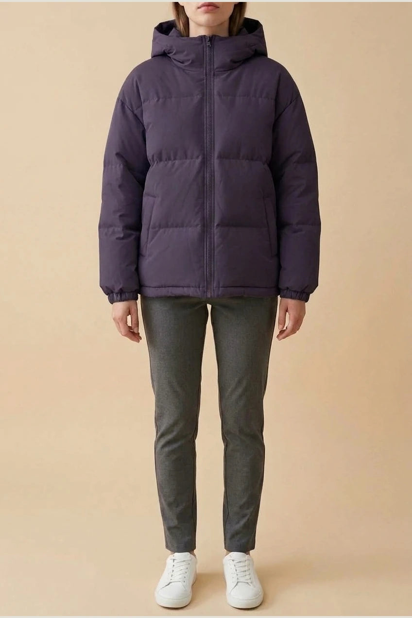 Grace | Women's Hooded Puffer Winter Jacket Zip-Up Padded Coat — variant_front