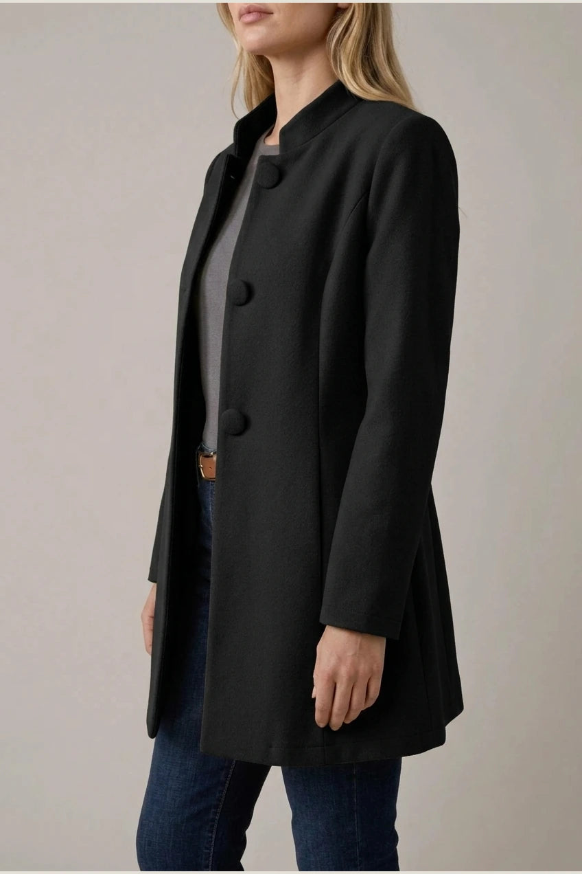 Hallie | Women's Button-Down A-Line Coat — variant_front