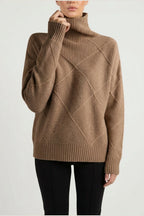 Sweater Women - Cashmere Knit Soft Sweater with Turtleneck — variant_front