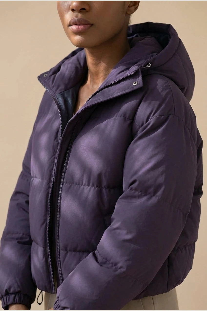 Grace | Women's Hooded Puffer Winter Jacket Zip-Up Padded Coat — variant_front
