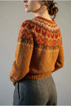 Ivana - Vintage Jacquard Crew Neck Sweater — variant_front
