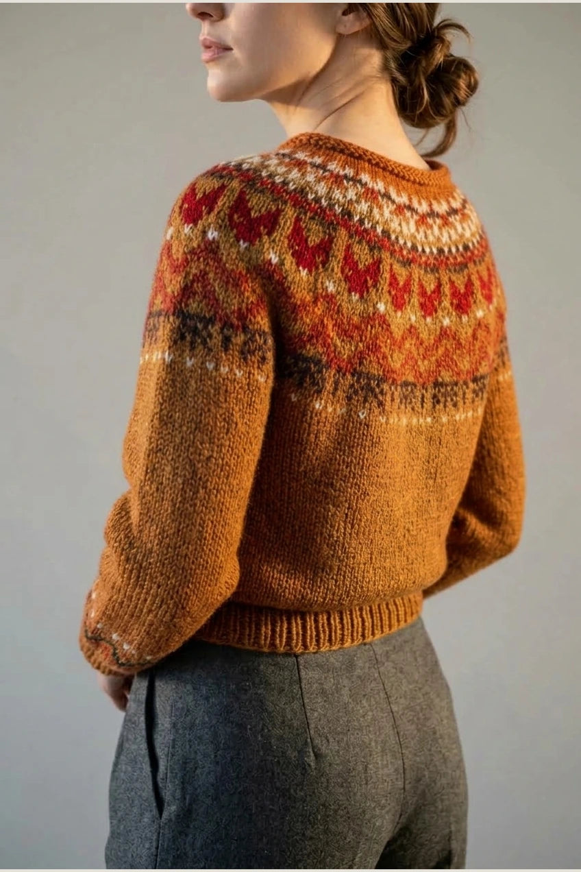 Ivana - Vintage Jacquard Crew Neck Sweater — variant_front