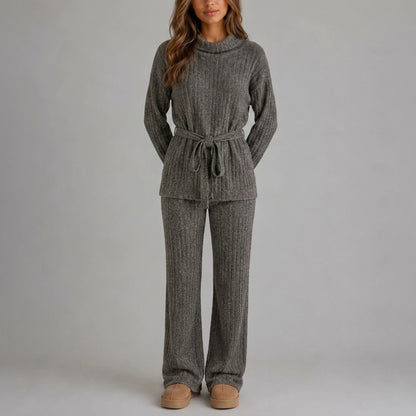 Women’s Knitted Two-Piece Set – Roll Neck Jumper & Wide Leg Trousers Outfit — variant_front