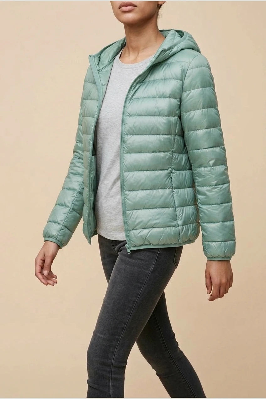 Women's Lightweight Packable Hooded Puffer Jacket — variant_front