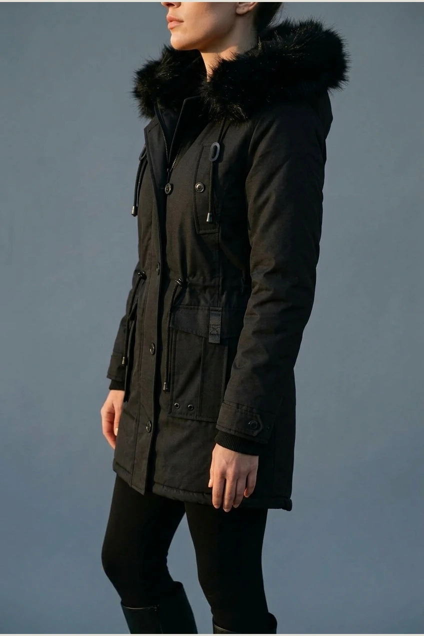 Aria | Women's Thick Faux Fur Hooded Insulated Parka Coat — variant_front