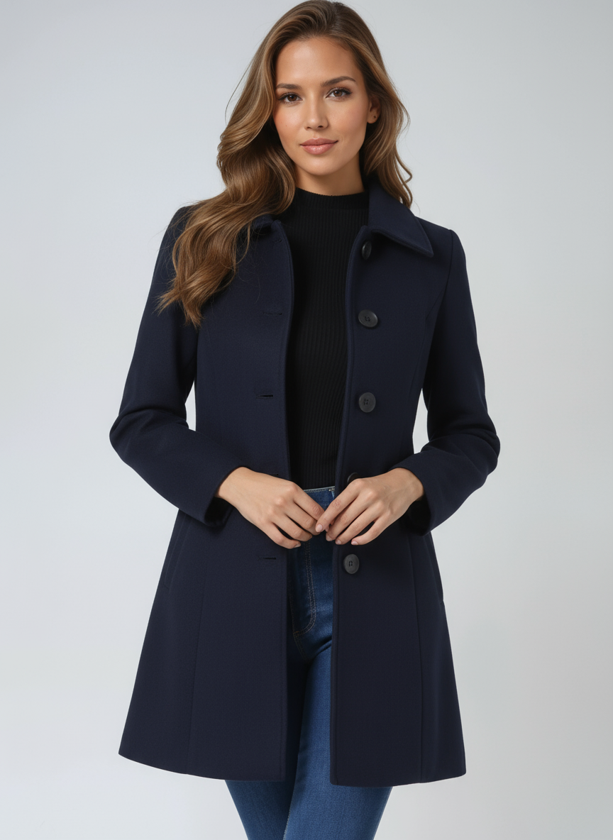 Timeless Fitted Wool Coat with Wide Collar — variant_front