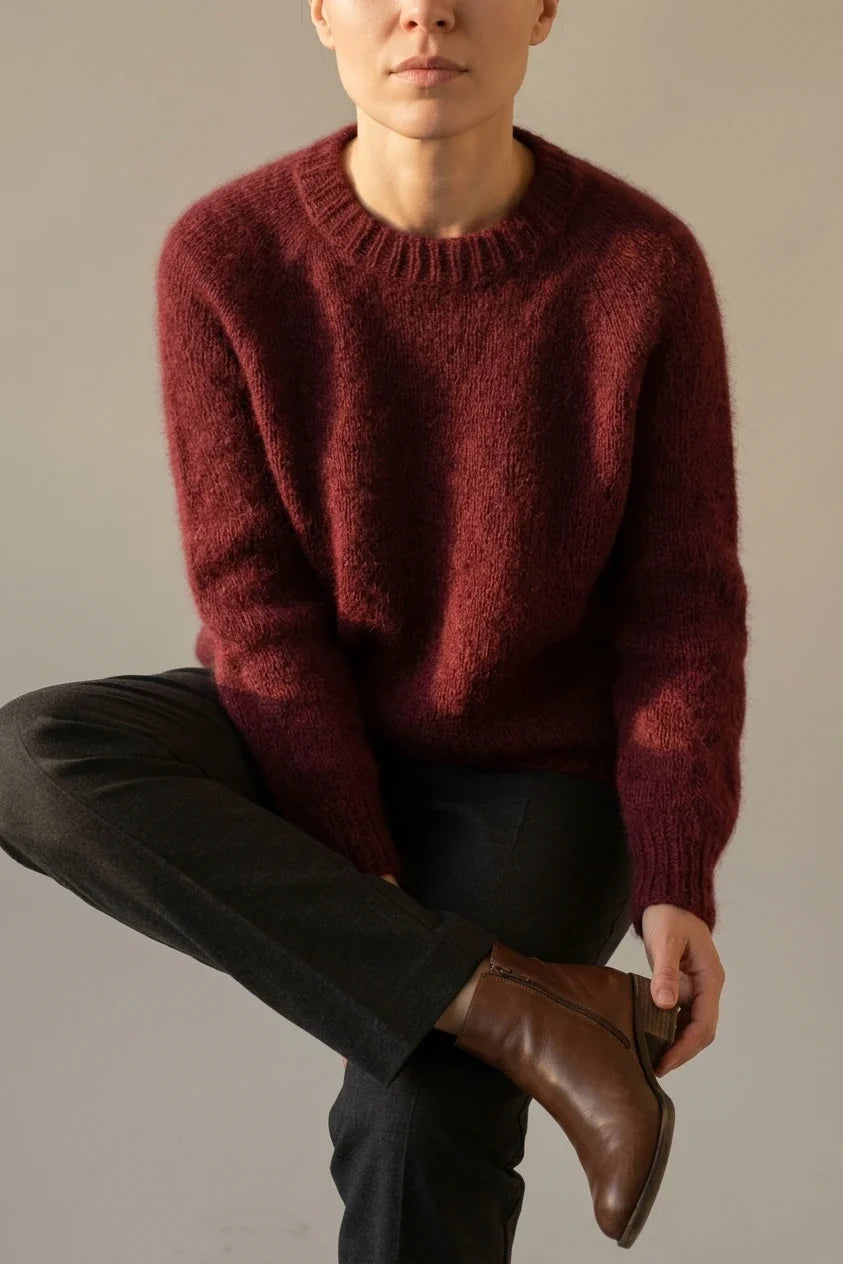 Women'S Elegant French Style Round Neck Sweater, Suitable for Spring/Autumn — variant_front