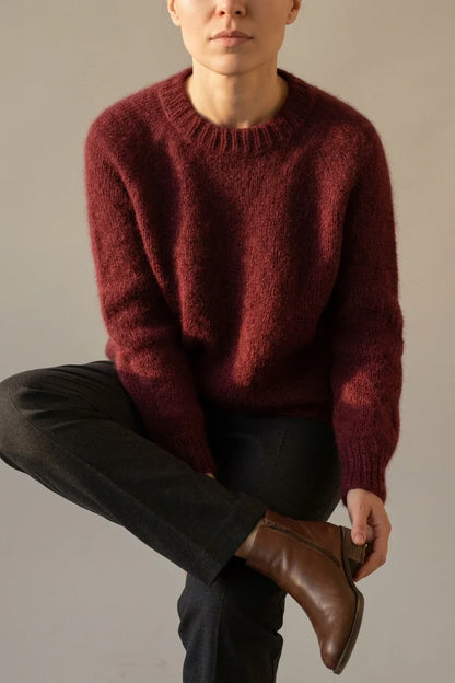 Women'S Elegant French Style Round Neck Sweater, Suitable for Spring/Autumn — variant_front