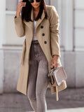 Belted Wool Coat with Wide Collar and Fitted Waist, Women's — variant_front