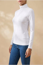 Women's Turtleneck Sweater Roll Neck Long Sleeve Straight Cuffs Plain Casual Layering — variant_front