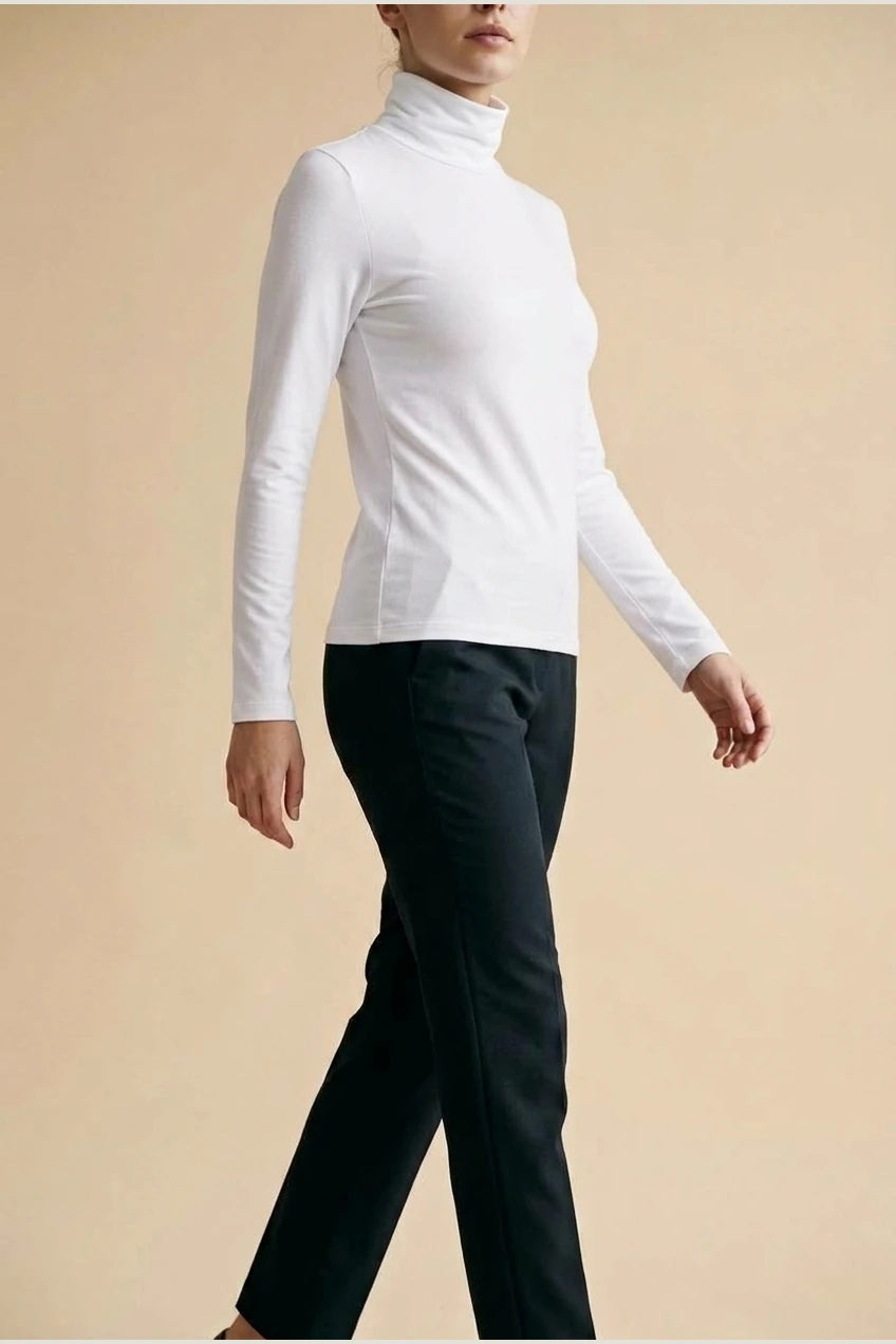 Women's Turtleneck Sweater Roll Neck Long Sleeve Straight Cuffs Plain Casual Layering — variant_front