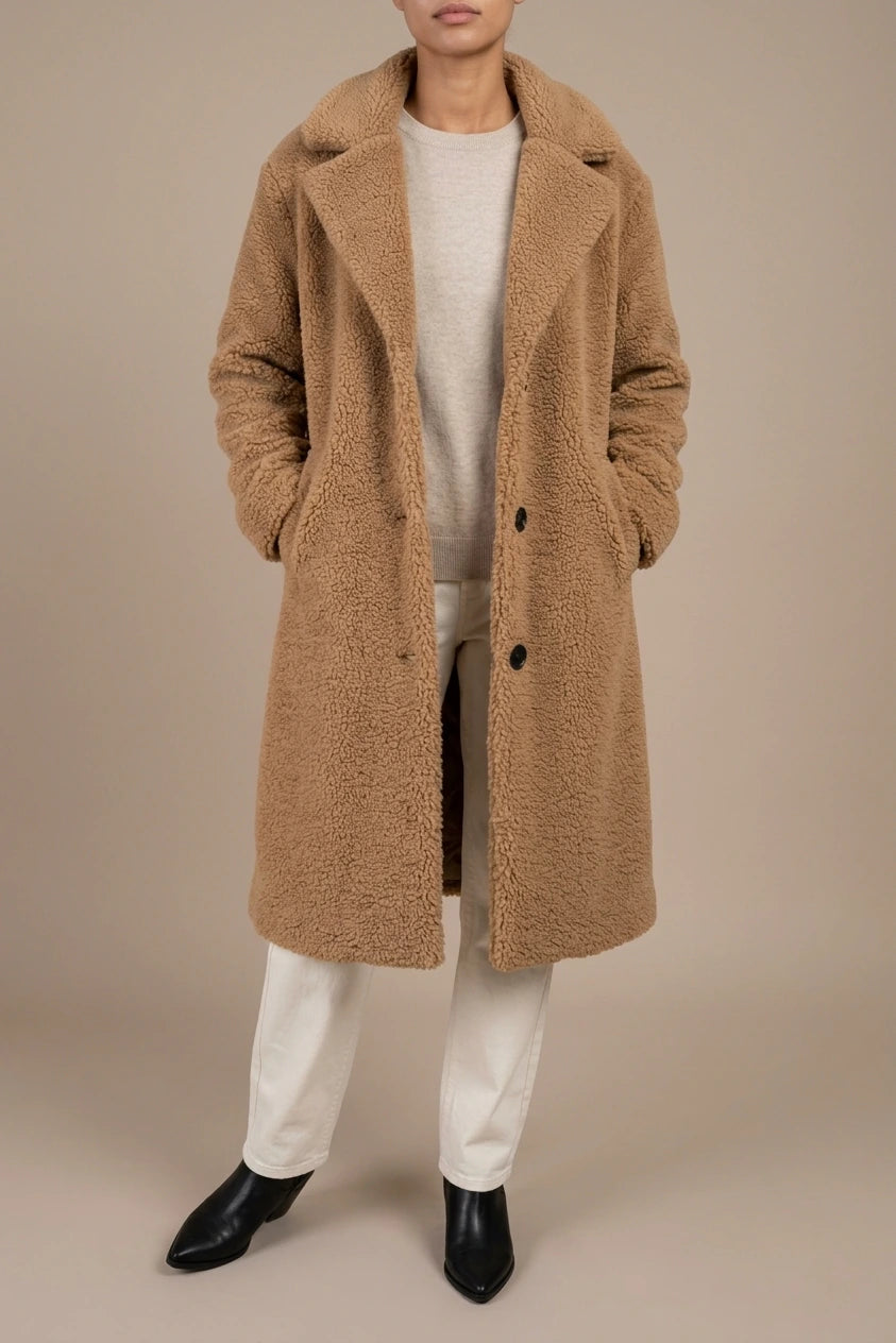 Doris | Women's Oversized Teddy Long Coat — variant_front
