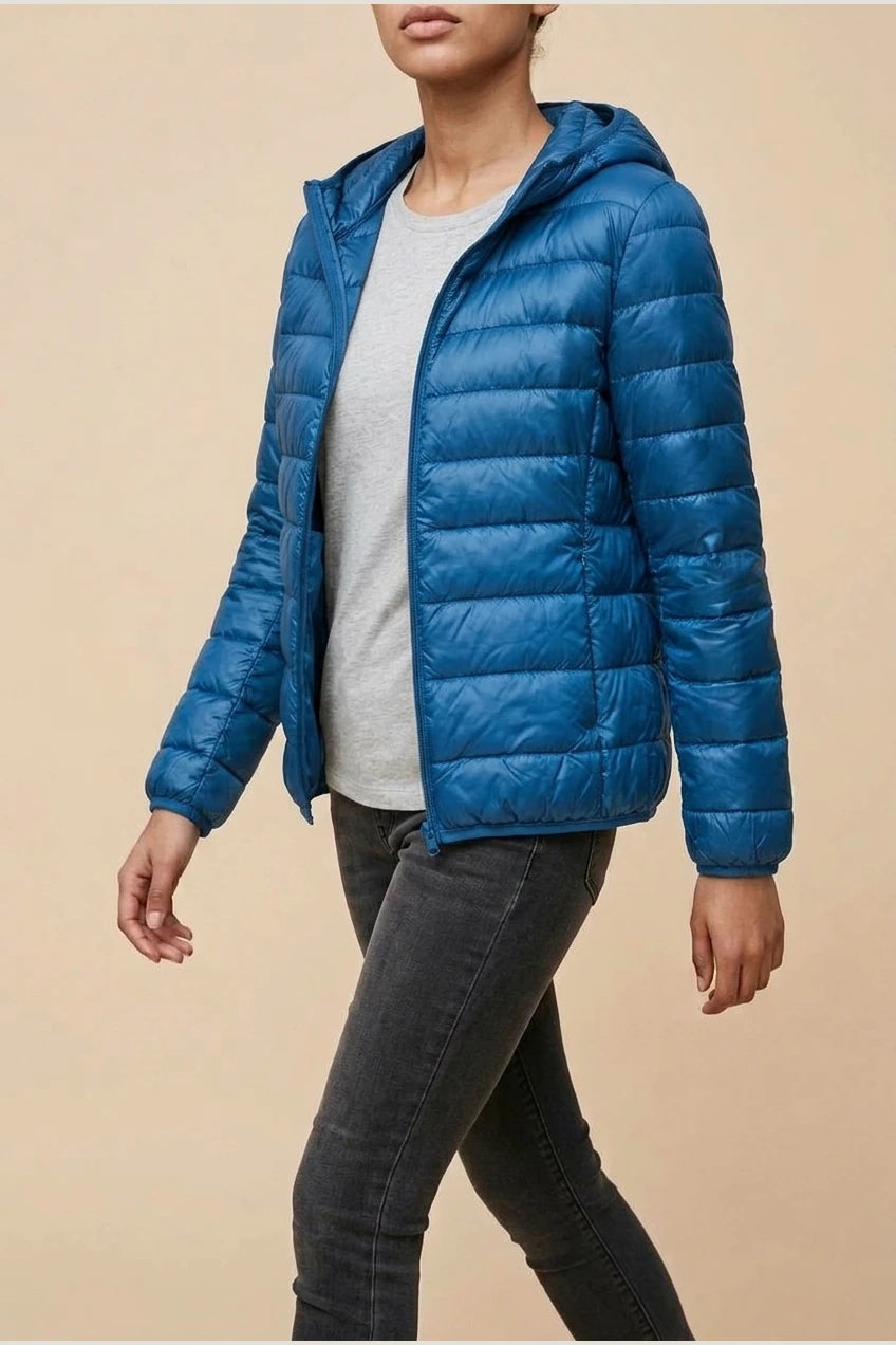 Women's Lightweight Packable Hooded Puffer Jacket — variant_front