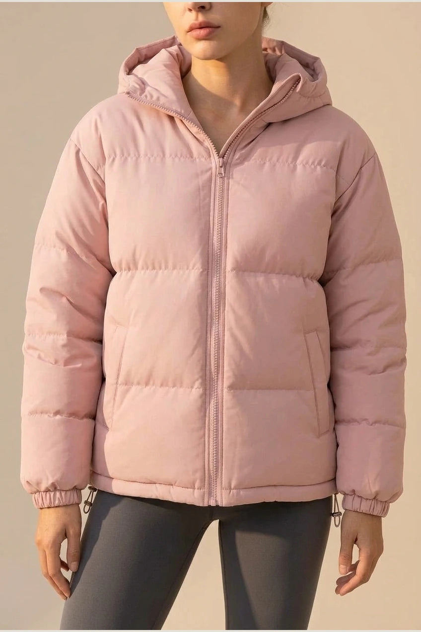 Grace | Women's Hooded Puffer Winter Jacket Zip-Up Padded Coat — variant_front