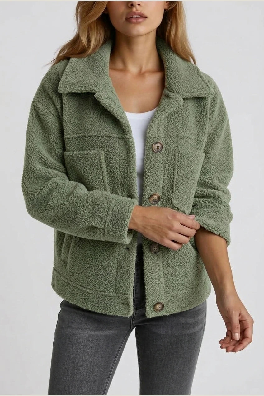 Vespera | Soft Button-Front Teddy Jacket — variant_front
