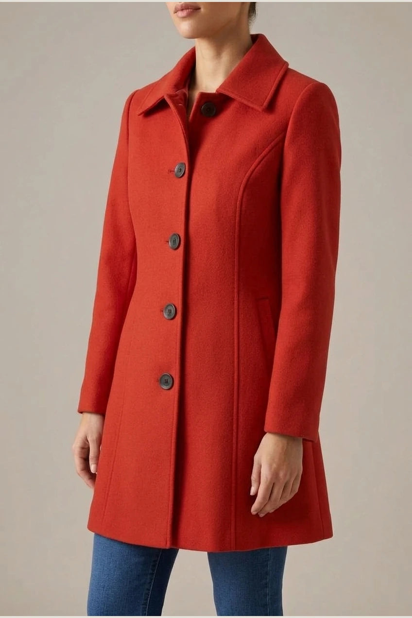 Timeless A-Line Wool Coat with Satin Lining — variant_front