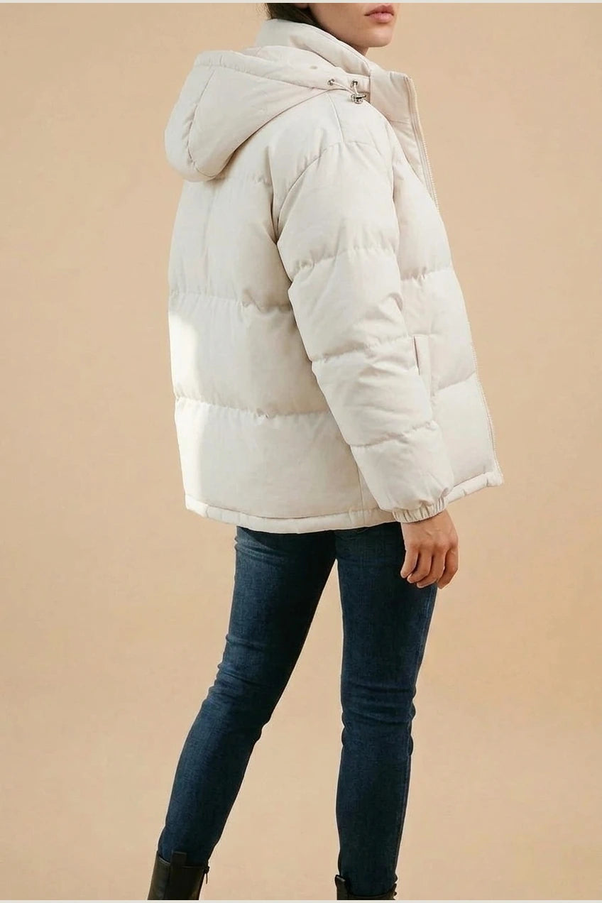 Grace | Women's Hooded Puffer Winter Jacket Zip-Up Padded Coat — variant_front