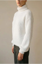 Scarlett | Women's Fluffy Turtleneck Loose Knit Sweater Jumper — variant_front