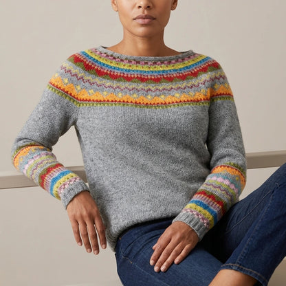 Ivy | Women's Merino Wool Sweater Fair Isle Knit Pullover Jumper — variant_front