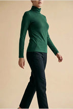 Women's Turtleneck Sweater Roll Neck Long Sleeve Straight Cuffs Plain Casual Layering — variant_front