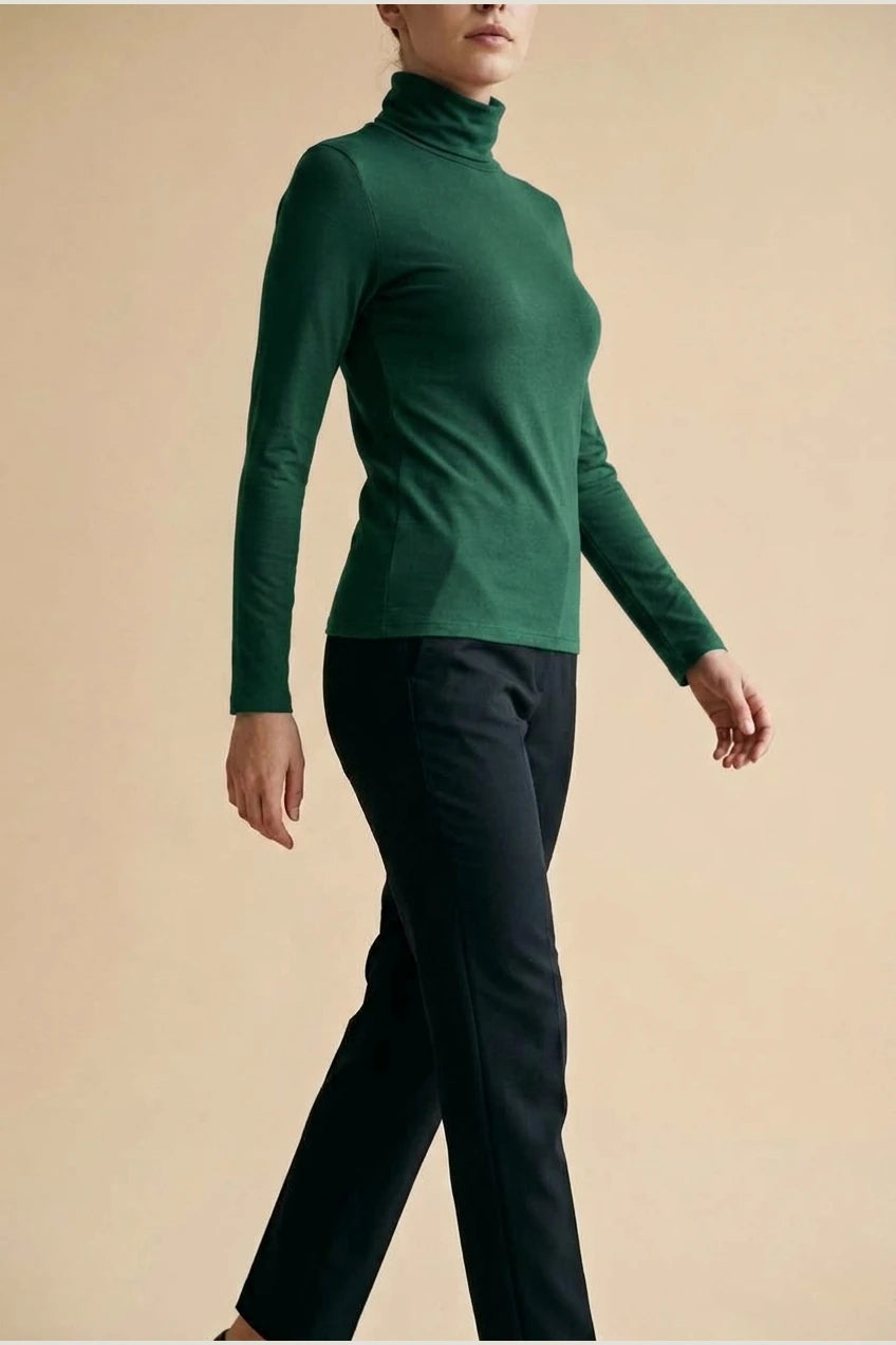 Women's Turtleneck Sweater Roll Neck Long Sleeve Straight Cuffs Plain Casual Layering — variant_front