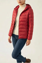 Amelia | Women's Lightweight Hooded Quilted Jacket Packable Down Puffer — variant_front