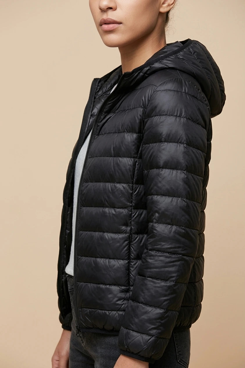 Women's Lightweight Packable Hooded Puffer Jacket — variant_front