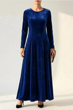 Emily | Women's Velvet Long Sleeve Formal Party Dress Maxi — variant_front