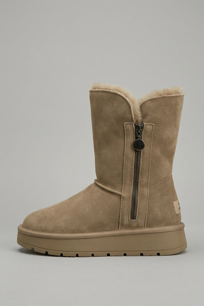 Women's Fleece Mid-Calf Snow Boots – Clairvane — variant_front