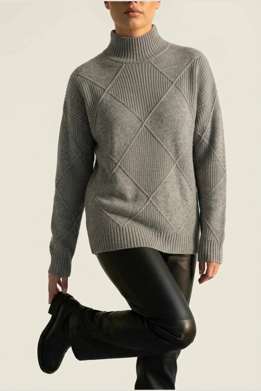 Sweater Women - Cashmere Knit Soft Sweater with Turtleneck — variant_front