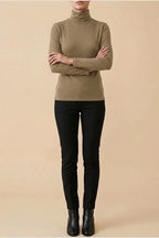 Women's Turtleneck Sweater Roll Neck Long Sleeve Straight Cuffs Plain Casual Layering — variant_front