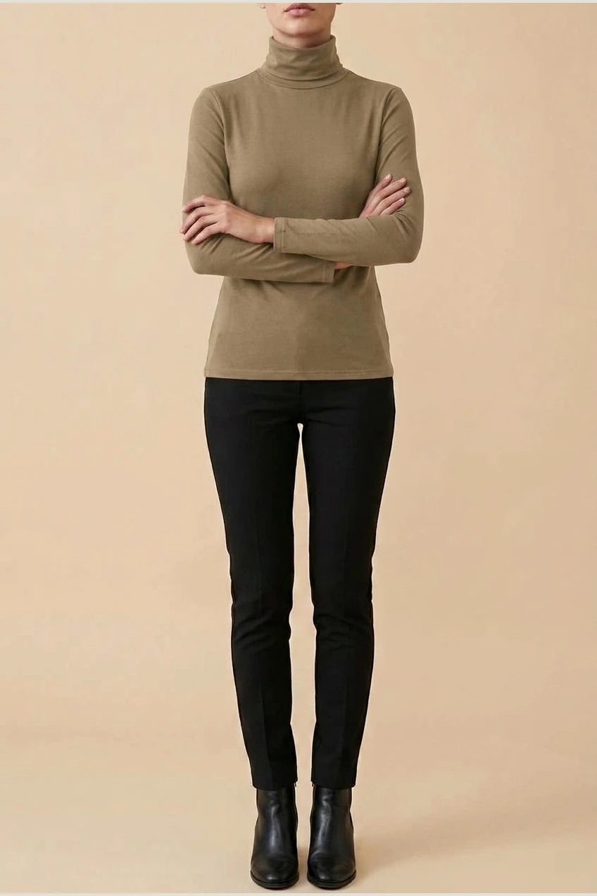 Women's Turtleneck Sweater Roll Neck Long Sleeve Straight Cuffs Plain Casual Layering — variant_front
